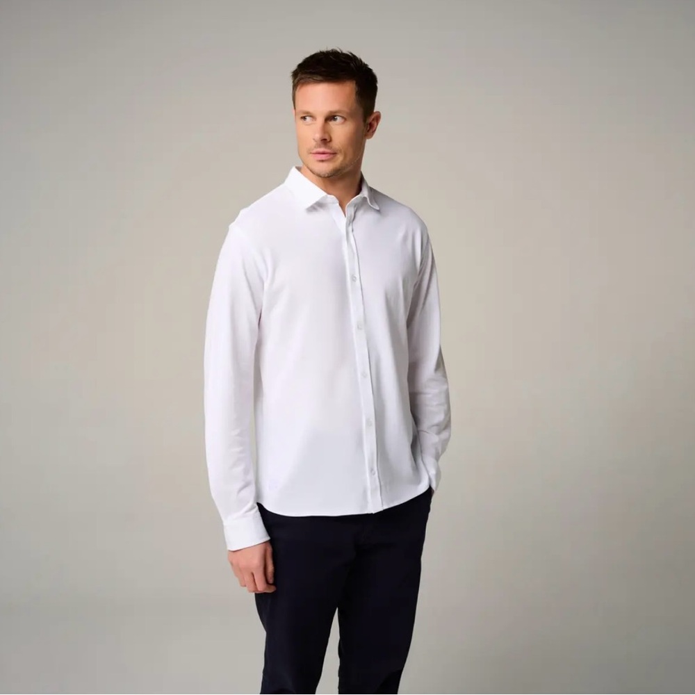 Elegant White Men's Dress Shirt